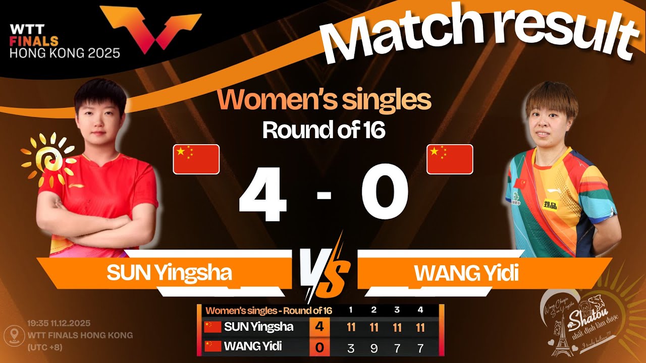 2025 - WTT Finals - WS - R16 - SUN Yingsha & WANG Yidi | 11.12.2025