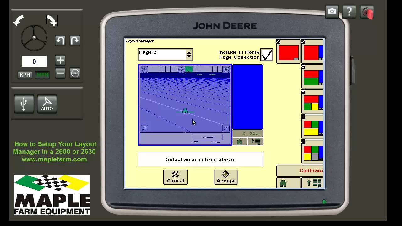 Layout Manager Setup on a John Deere 2600 or 2630
