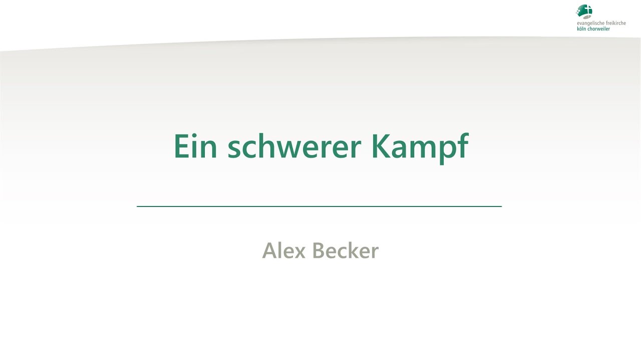 Ein schwerer Kampf - Alex Becker - 31.03.2023