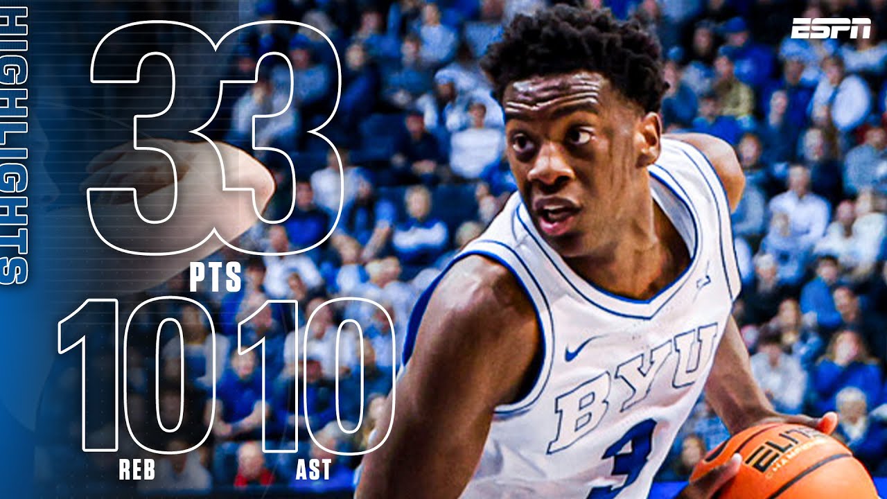 AJ DYBANTSA'S FIRST CAREER TRIPLE-DOUBLE 😤 33 PTS, 10 REB & 10 AST in BYU's dominant win | ESPN CBB