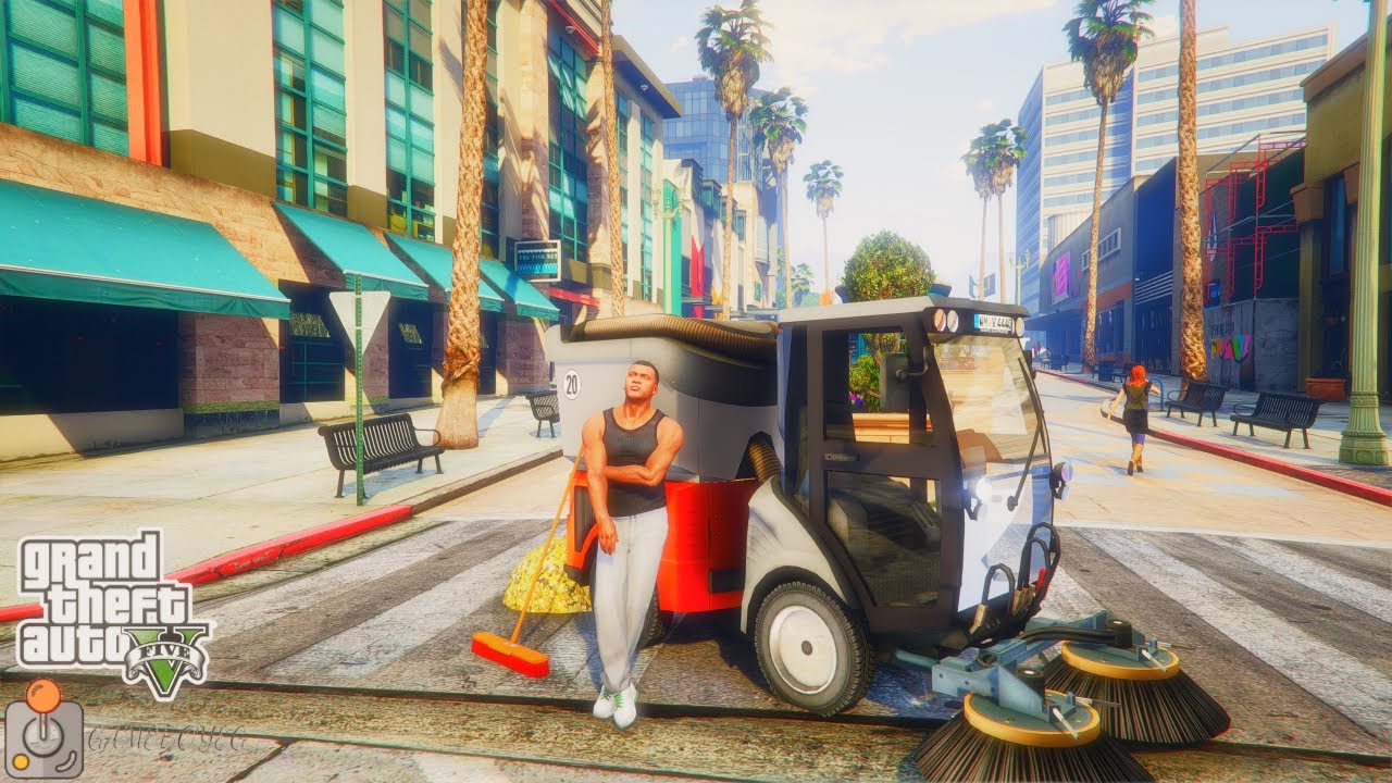 GTA V Of Life GTAVOL Franklin Working As A Street Sweeper Mod Day 31