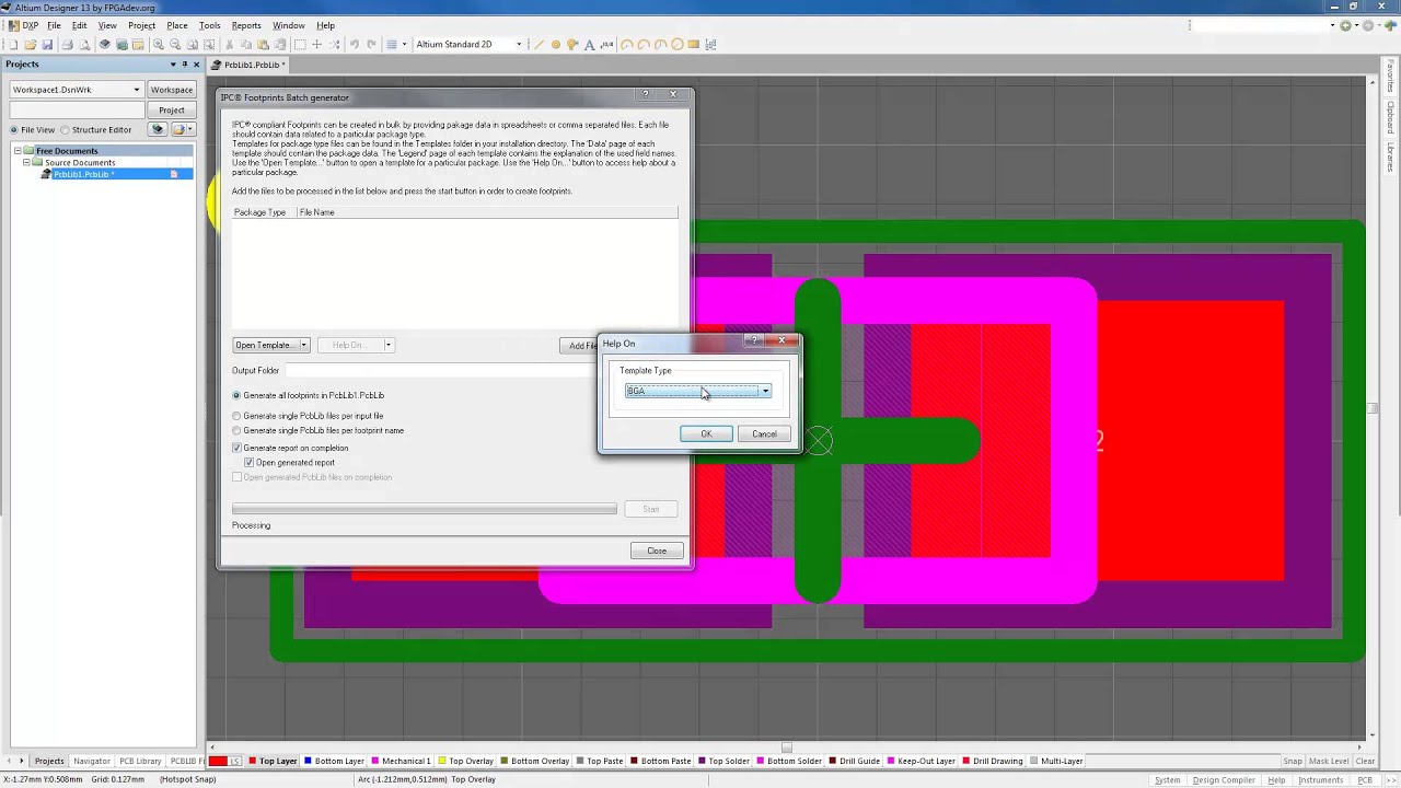 How to create a batch of footprints in Altium Designer using IPC Batch Footprints Generator