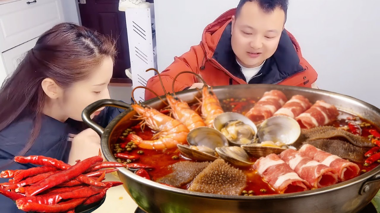蠢老公做海鲜肥牛火锅，没想到这么护食，吃完都没有得手