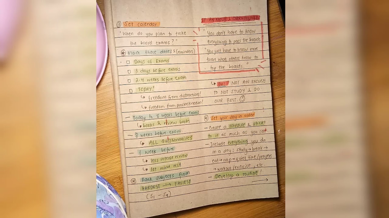 Tips on Preparing to START Studying for Board Exams