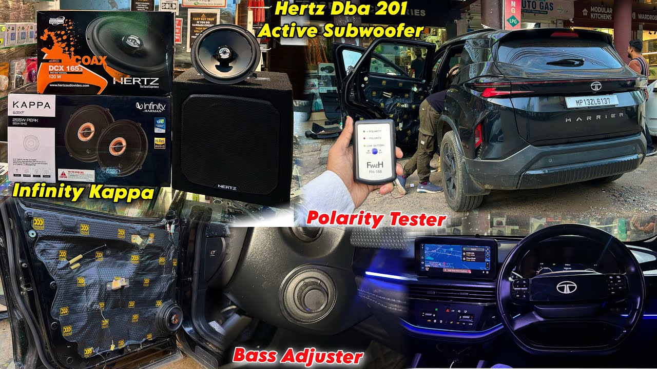Tata Harrier Sound System, Hertz DBA 201 Active Subwoofer, Infinity Kappa Co-axial, Hertz Speaker
