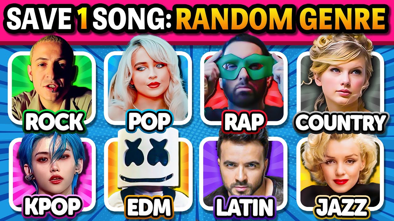 Save One Song🔥RANDOM GENRE (6 Songs - 9 Genres Challenge) | Music Quiz