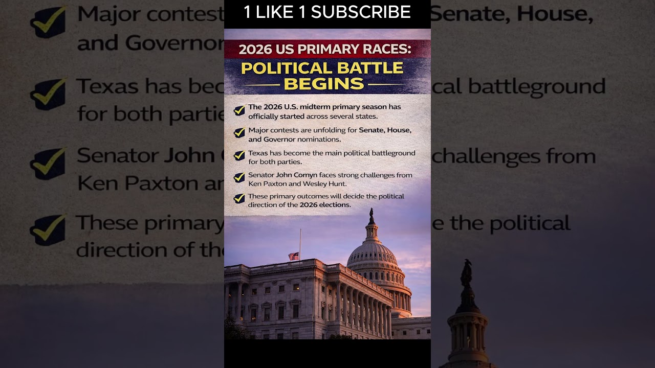 2026 US Primary Races Begin | Texas Becomes Political Battleground | Midterm Election Preview