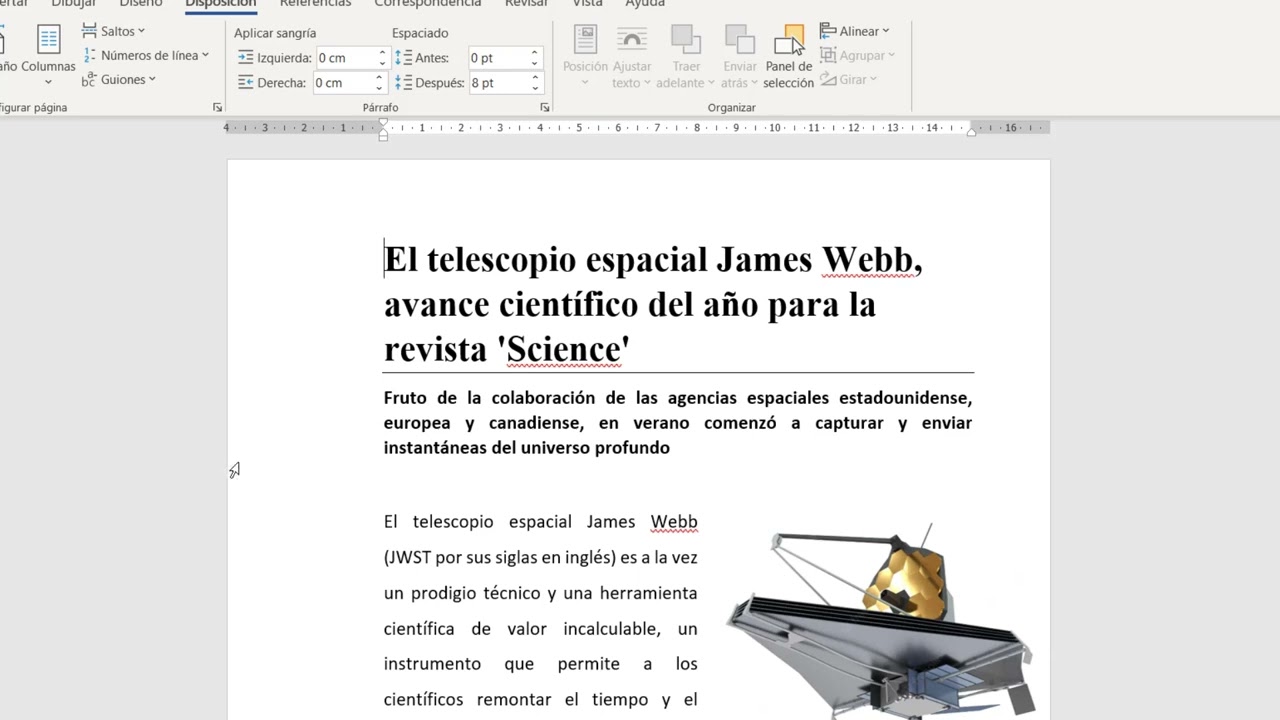 Curso de Microsoft Word B&aacute;sico - 8. Disposici&oacute;n de p&aacute;gina en Word