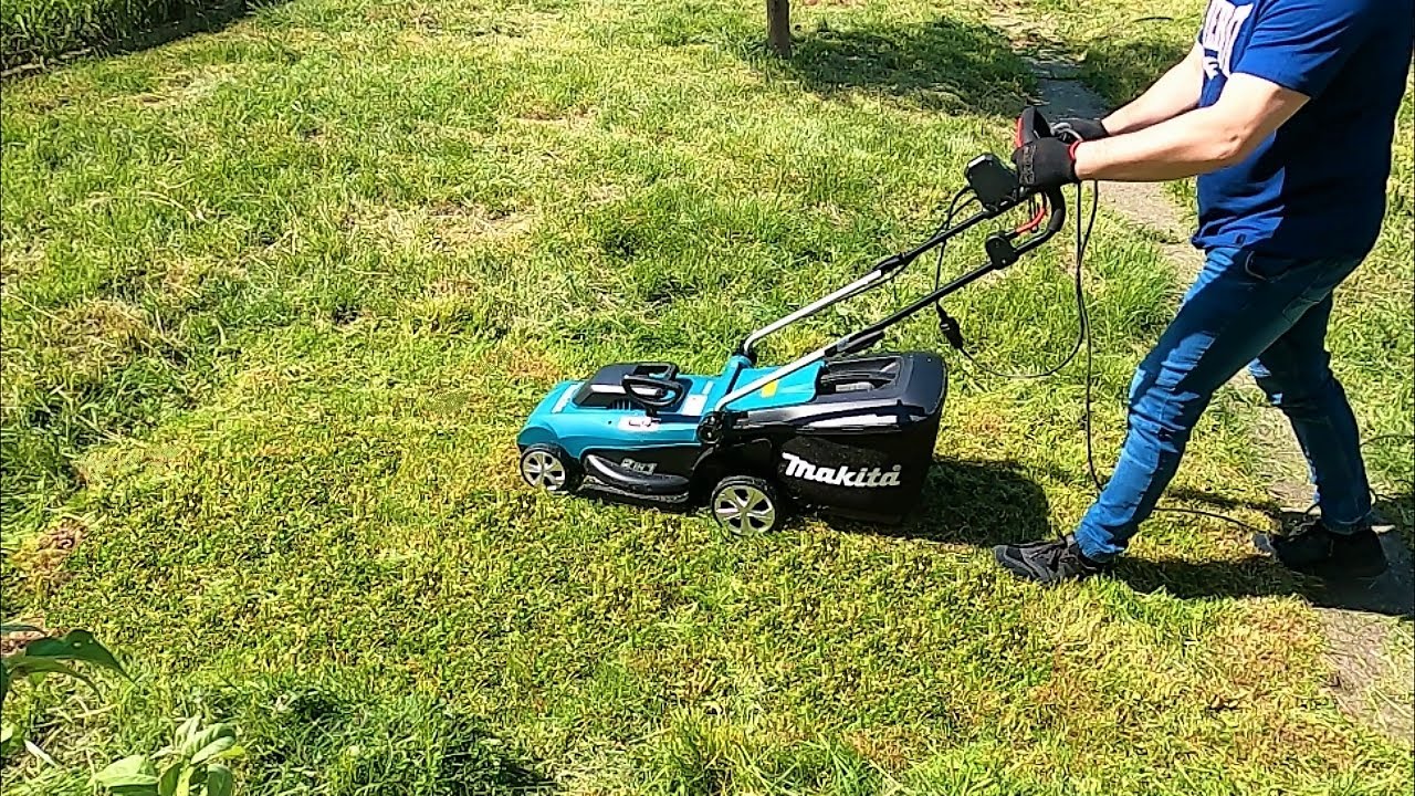 Elektryczna kosiarka do trawy MAKITA ELM3720 1400W - unboxing, test