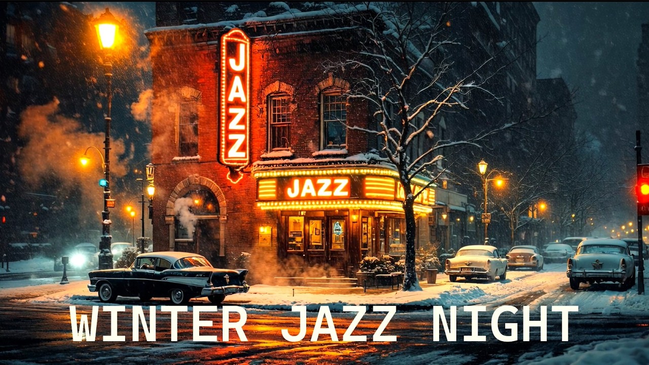 Зимняя джазовая ночь 1960-х в Нью-Йорке — Snowfall в Corner Jazz Bar