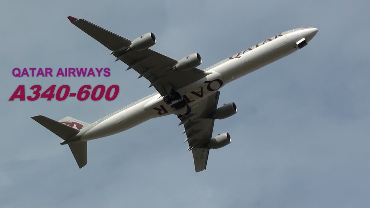 Qatar Airways Airbus A340-600 {A7-AGA/C} Departing London Heathrow Airport