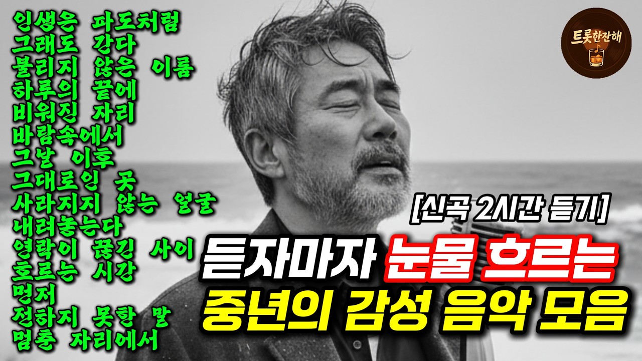 들으면 눈물 나는 중년 감성 트로트｜가슴을 적시는 인생 노래 2시간 연속듣기