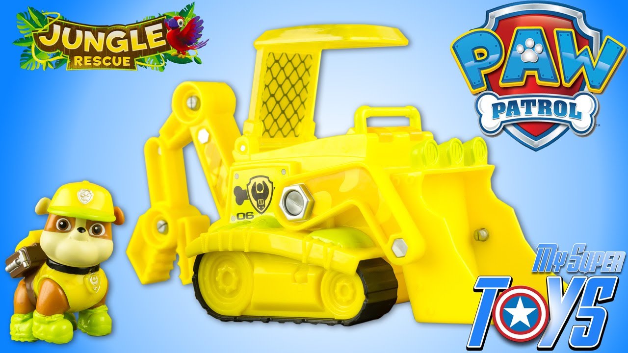 Paw Patrol Jungle Rescue Rubble's Jungle Bulldozer Toy Review Patrulla de Cachorros Juguetes