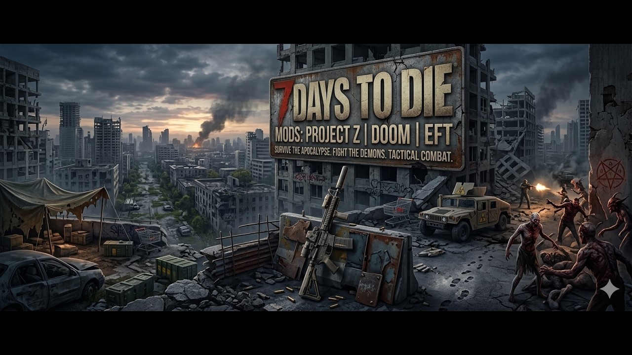 7 DAYS TO DIE: MODS PROJECTZ/DOOM/EFT - ОСИЛИМ ЕГО ?
