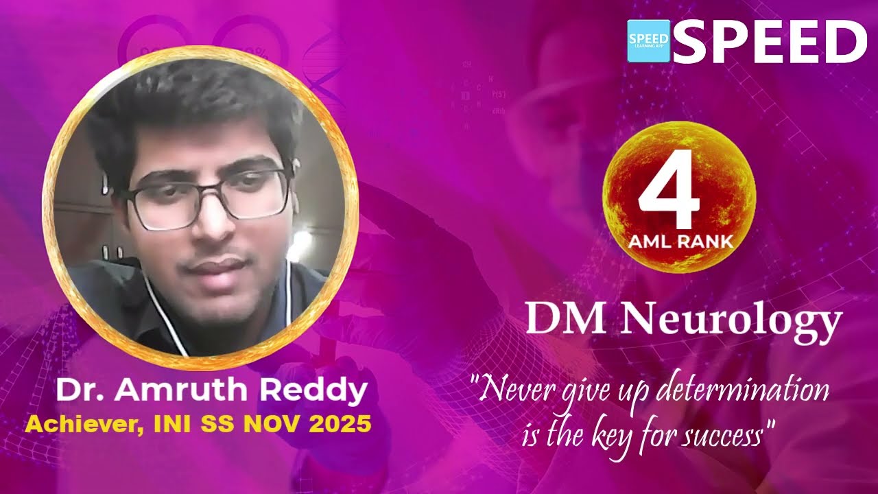 AML Rank 4,INI SS Nov 2025, DM Neurology,Dr. Amruth Reddy |SPEED|