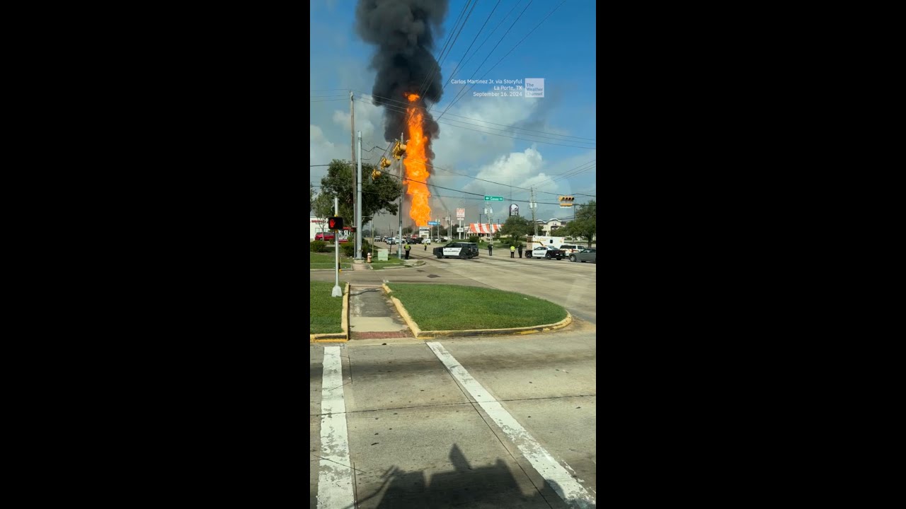 Pipeline Fire Creates Plume Of Flames In Texas