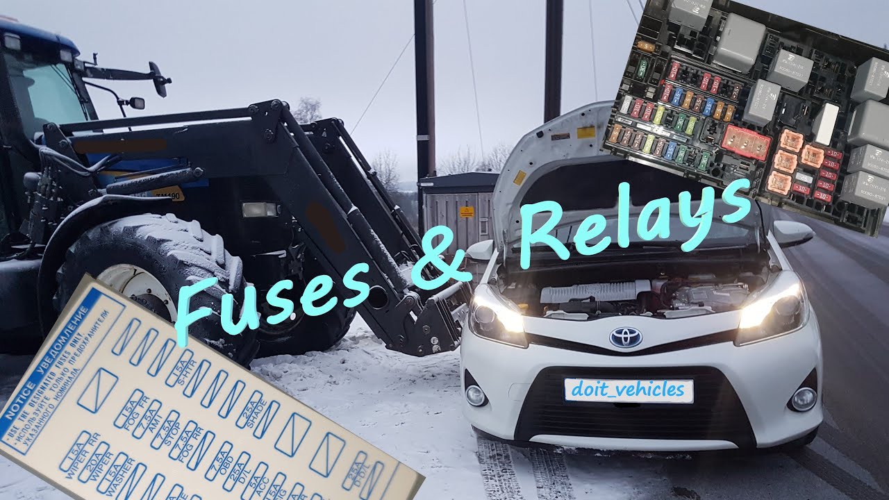 ALL Fuses & Relays Location / Box Diagram \ 1.5 vvt-i cvt Toyota Yaris Hybrid - Echo - Vitz