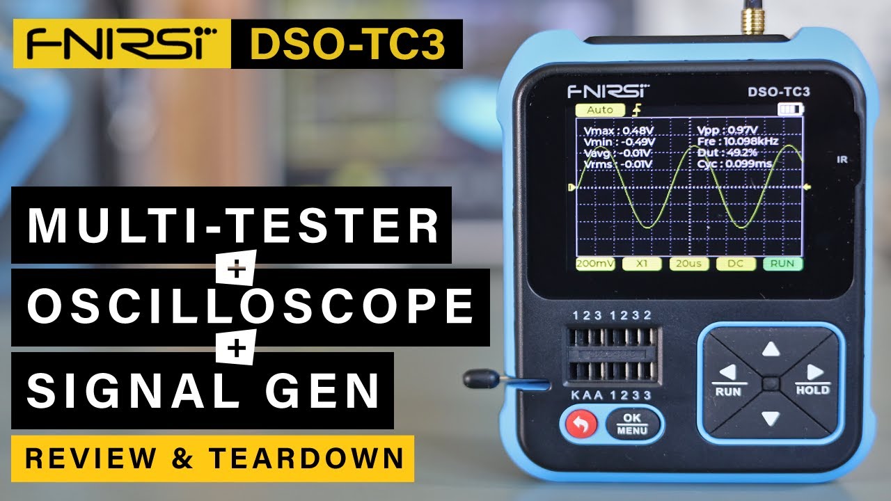 FNIRSI DSO-TC3 ⭐ 3 in 1 ⭐ Component Tester + Oscilloscope + Function Generator!