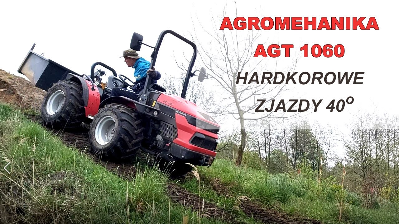 Traktor Agromehanika AGT 1060 - Hardkorowe zjazdy, pochyły teren.