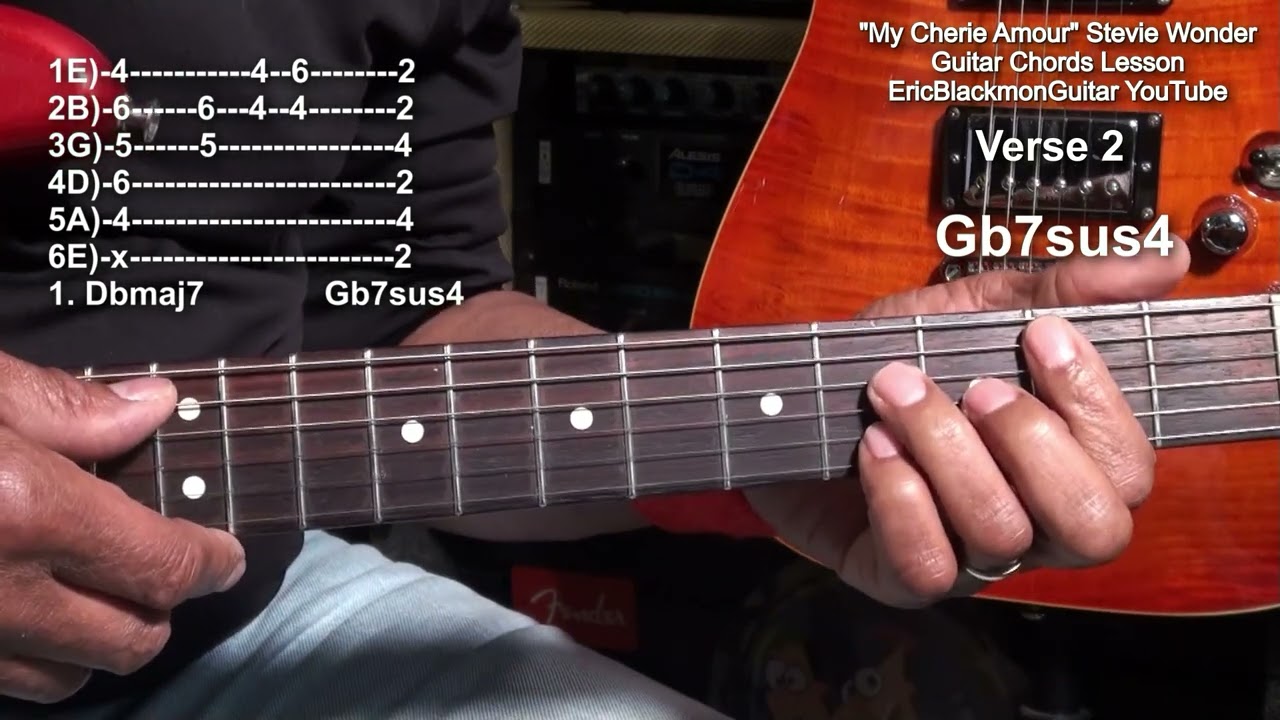 MY CHERIE AMOUR Stevie Wonder R&B Guitar Chords Lesson @EricBlackmonGuitar