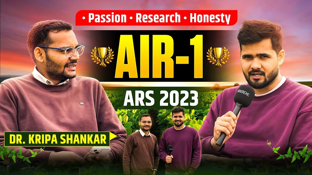 ARS 2023 AIR-1 Reveals his secrets and Booklist | Dr Kripa Shankar | ICAR - IARI , New Delhi