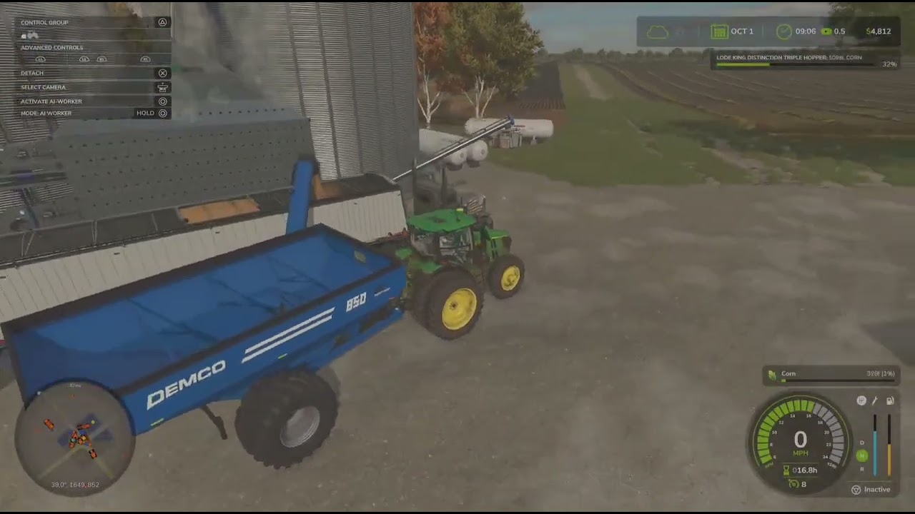 Swathing beans and picking corn