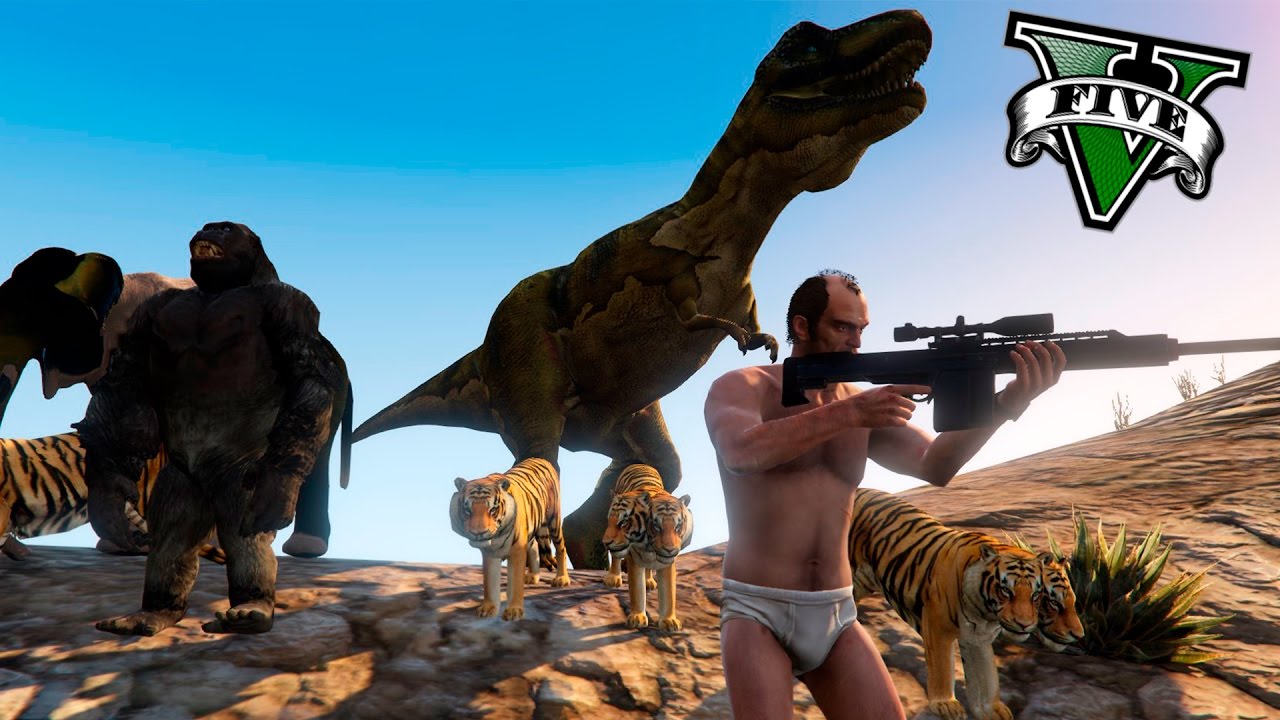 GTA V PC MODS - EL CAZADOR DE ANIMALES RAROS Y EXOTICOS ! RANDOM MODS - ElChurches