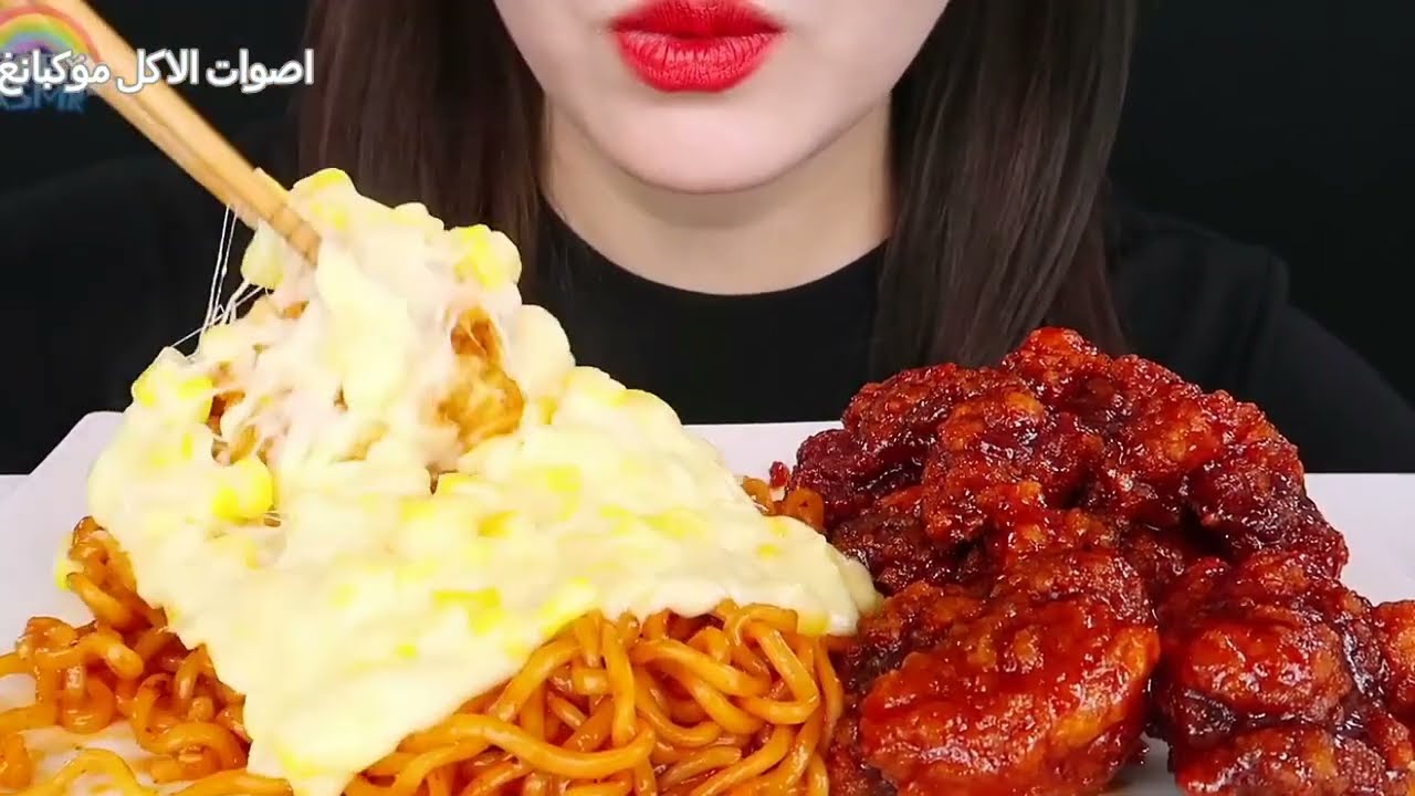 أصوات الأكل اندومي 😍 أتحداك ما تجوع  😋 🍔🌮🍕🔥 موكبانغ noodles  ASMR #226