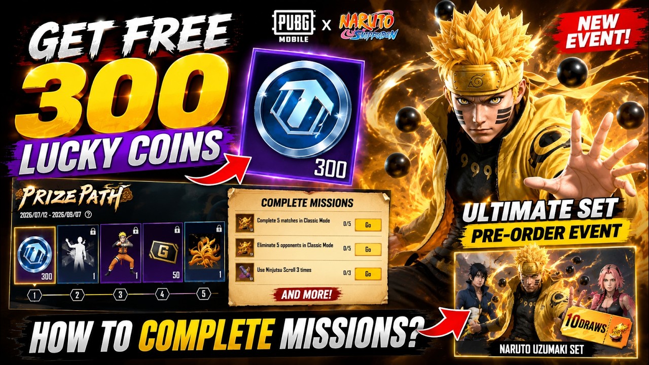Naruto Prize Path Event Full Guide 🔥 Get 300 Lucky Coins FREE + Ultimate Set Pre-Order
