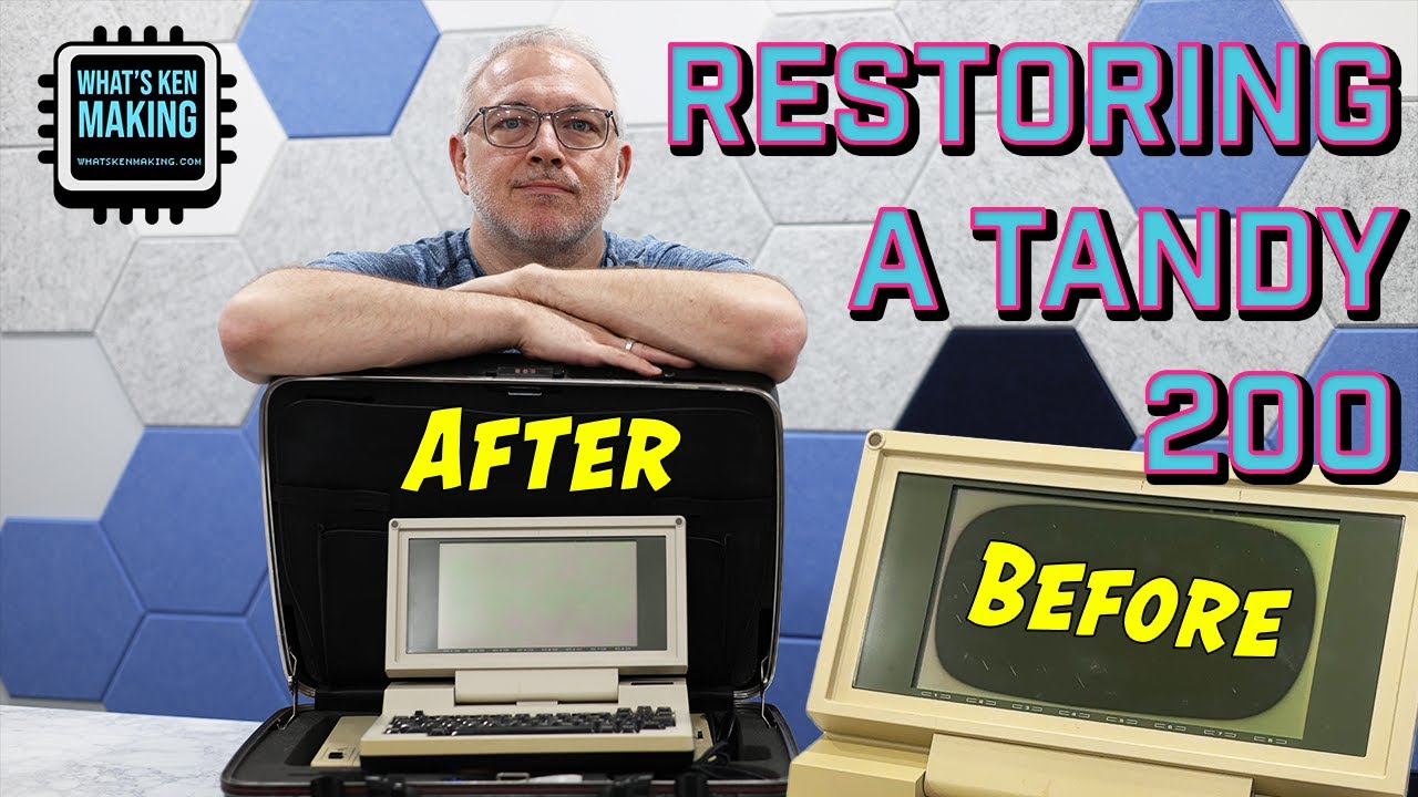 Восстановление Tandy 200 (TRS-80) — нет питания, неисправная клавиатура и сильно обгоревший ЖК-ди...