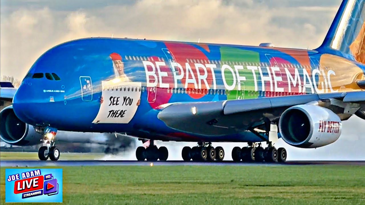 STUNNING EMIRATES A380 Destination Dubai Livery Take Off!