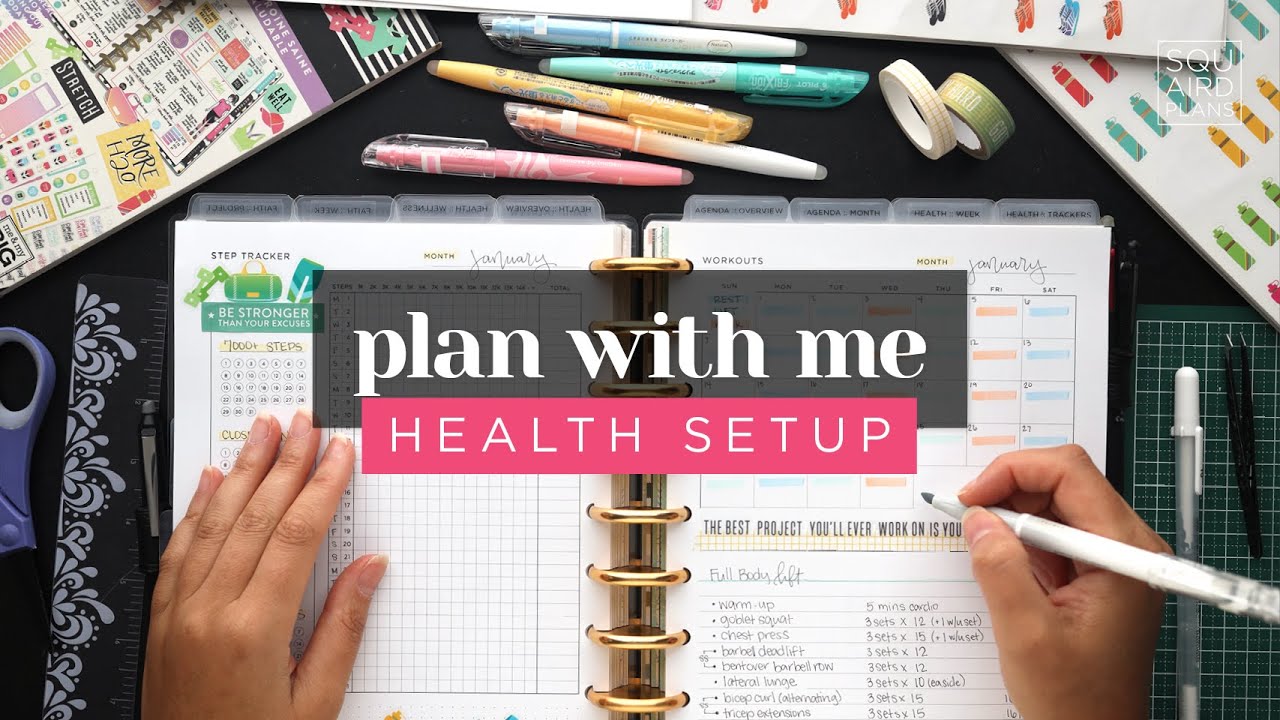 JANUARY PLAN WITH ME :: Health Trackers & Monthly Overview Pages Setup in a Classic Happy Planner