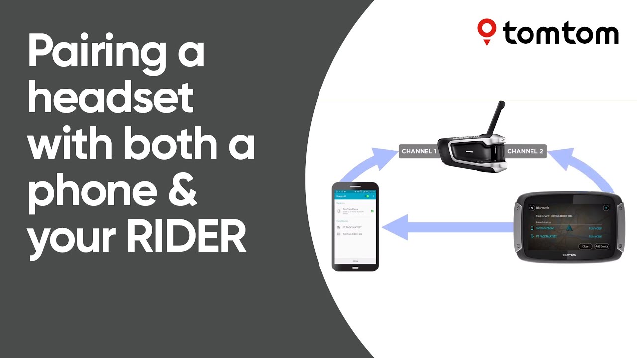 Pairing a headset with both a smartphone and your Rider 500/550