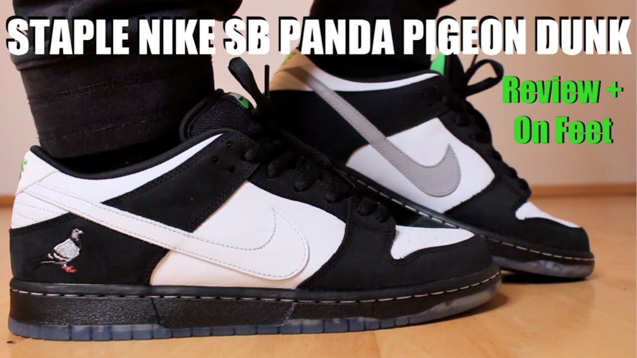 Обзор кроссовок NIKE SB STAPLE PANDA PIGEON DUNK + на ногах