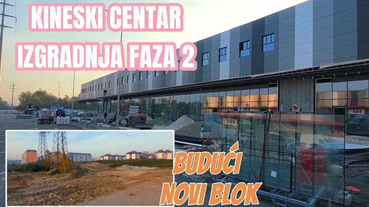 Beograd novi Kineski Centar faza 2 radova,postavljeni kontejneri za prodaju na parkingu,obilazak