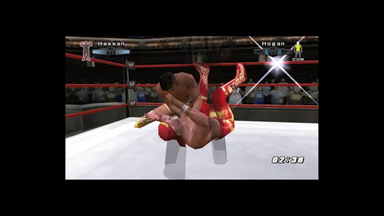 WWE Smackdown vs Raw 2006 - PSP Gameplay - Muhammad Hassan vs Hulk Hogan - Hardcore Match