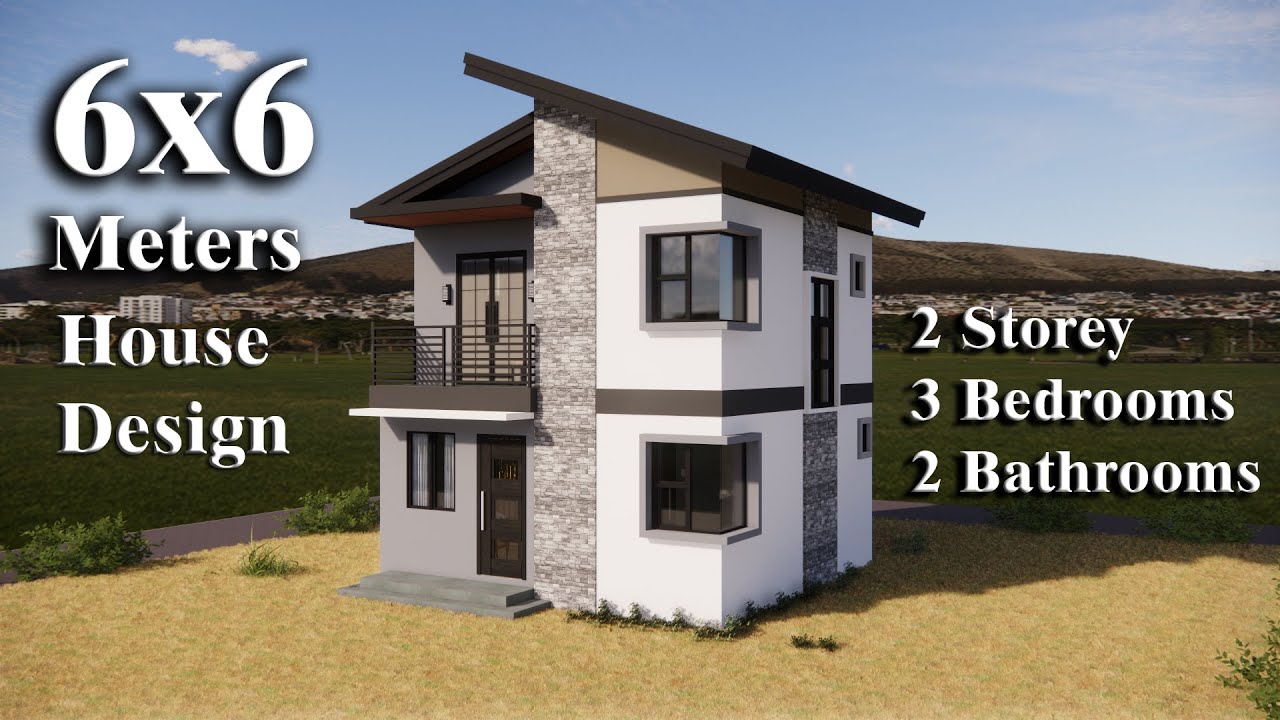 TWO STOREY HOUSE 6x6 Meters (36 Sqm / 387 Sqft)