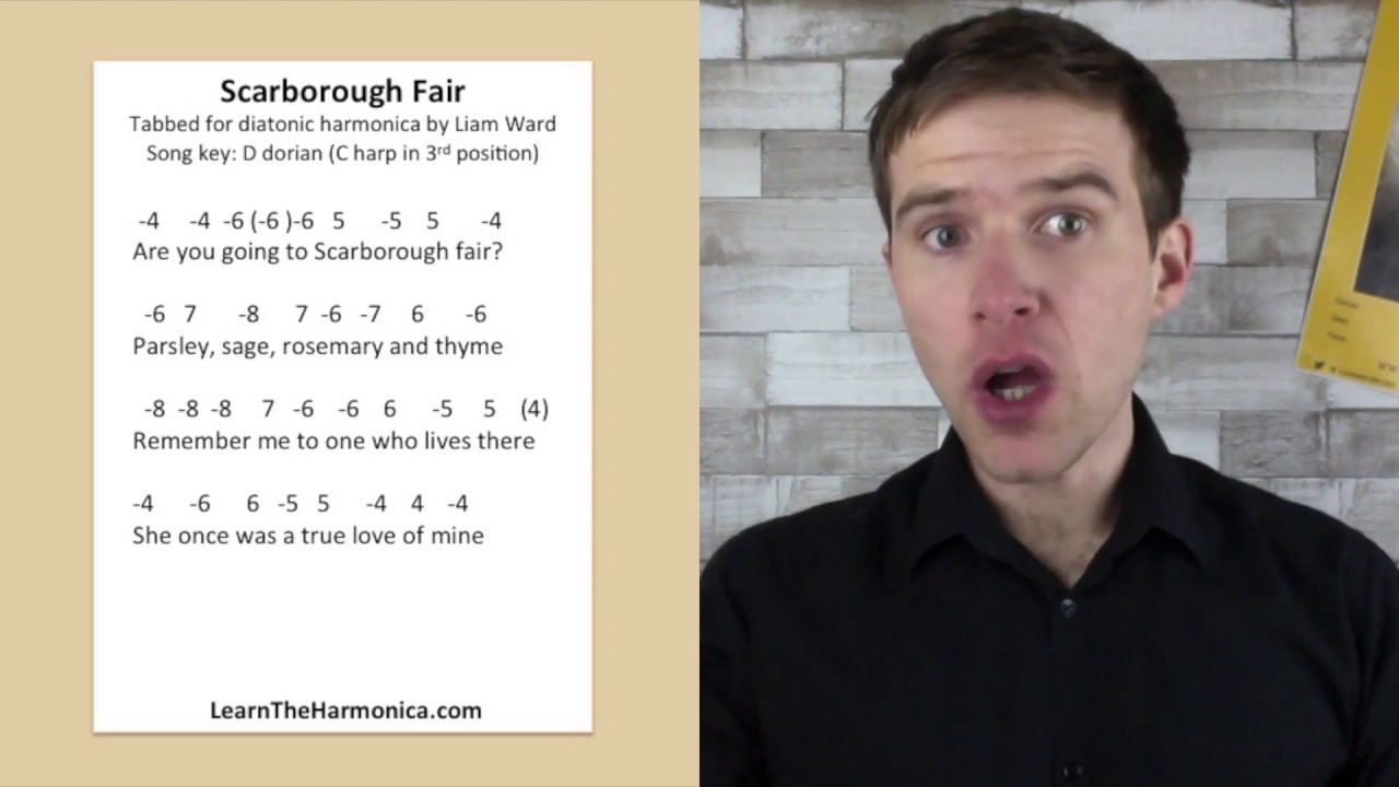 Scarborough Fair - C harmonica lesson with full tab