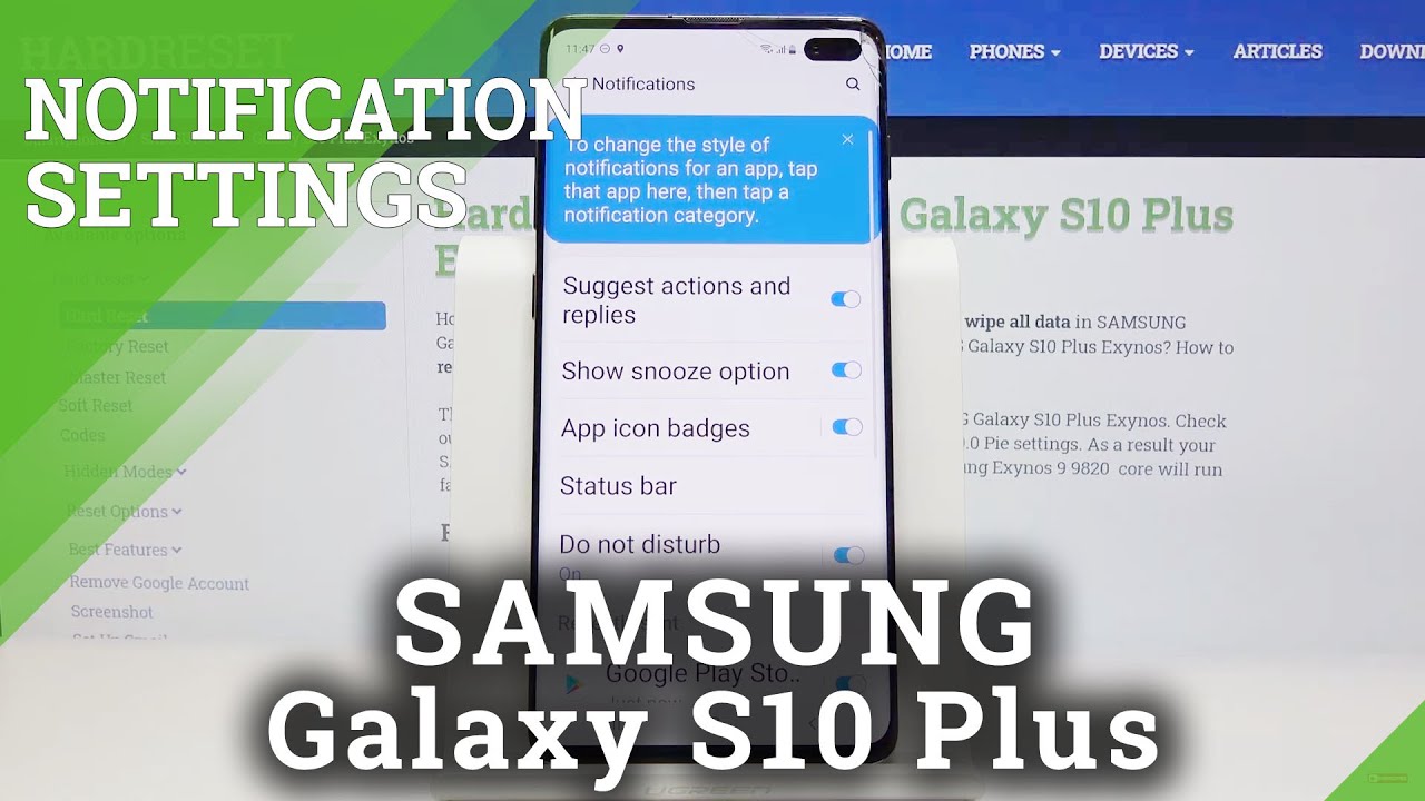 Ho to Enter Notification Settings in Samsung Galaxy S10 Plus - Personalize Apps' Alerts