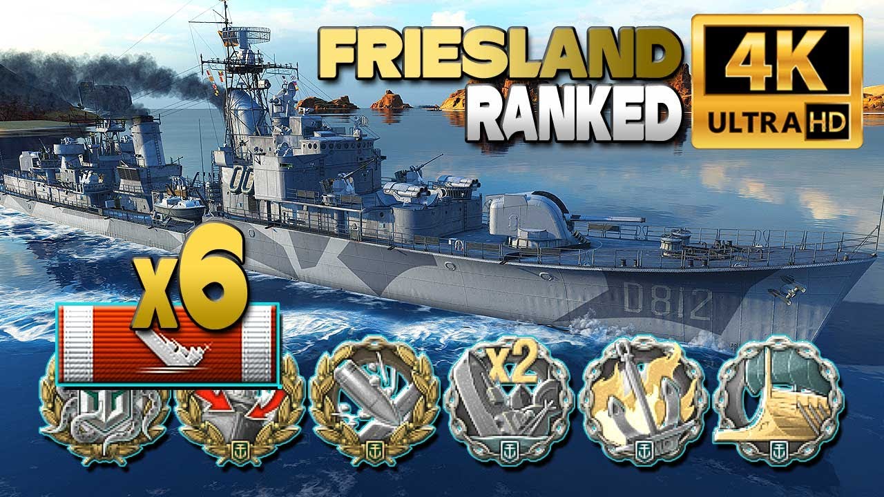 Destroyer Friesland farming in Ranked - World of Warships