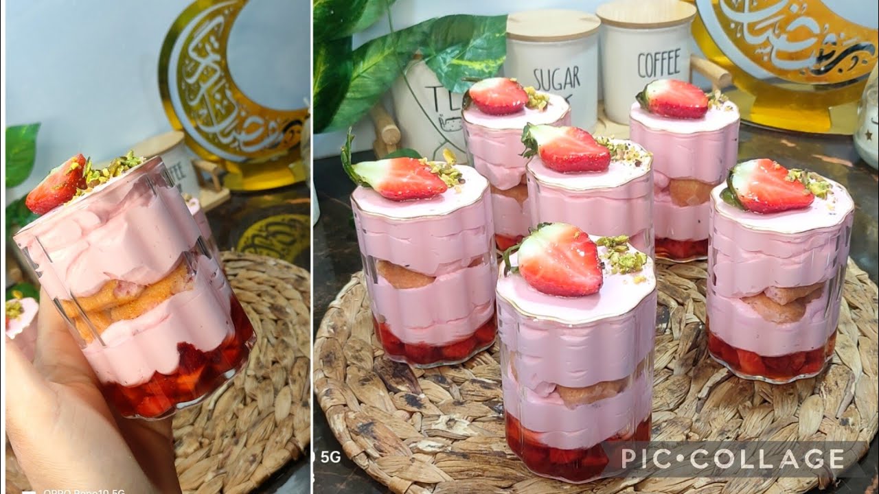 بدون مبالغة تحلية الفراولة هاذي رقم 1لشهر رمضان 🍓معمرة بالبنة واقتصادية dessert aux fraises
