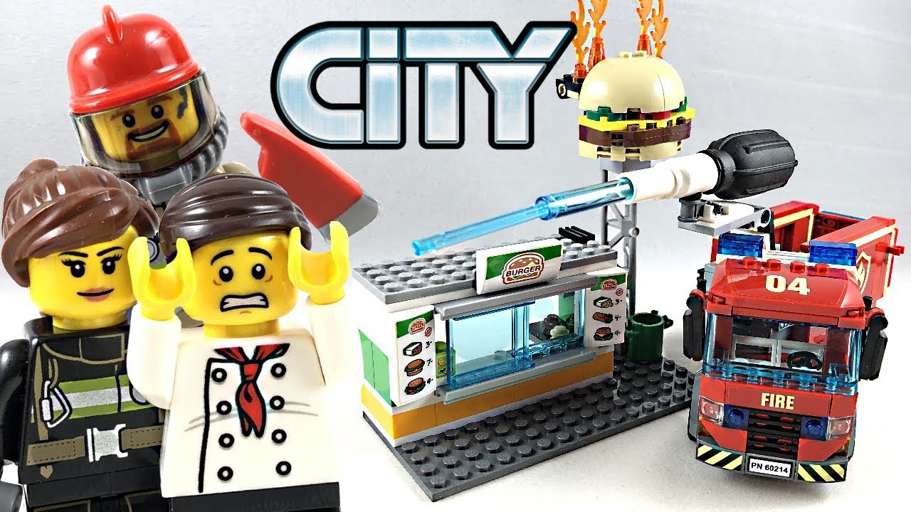 LEGO City Burger Bar Fire Rescue review! 2019 set 60214!