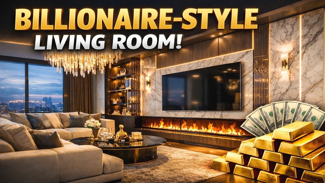 Billionaire-Style Modern Living Room Design | Premium TV Walls & Décor