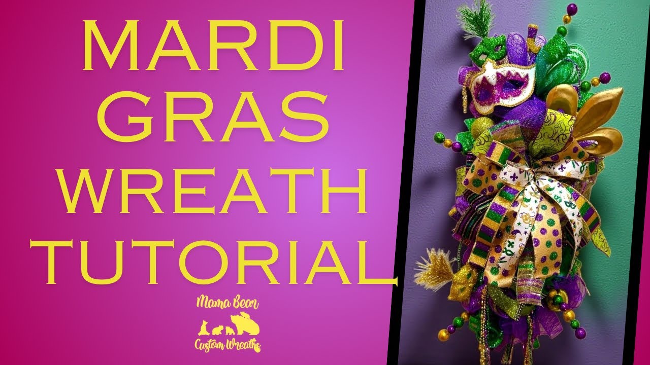 Mardi Gras Wreath Tutorial ~ How To Make A Mardi Gras Wreatb