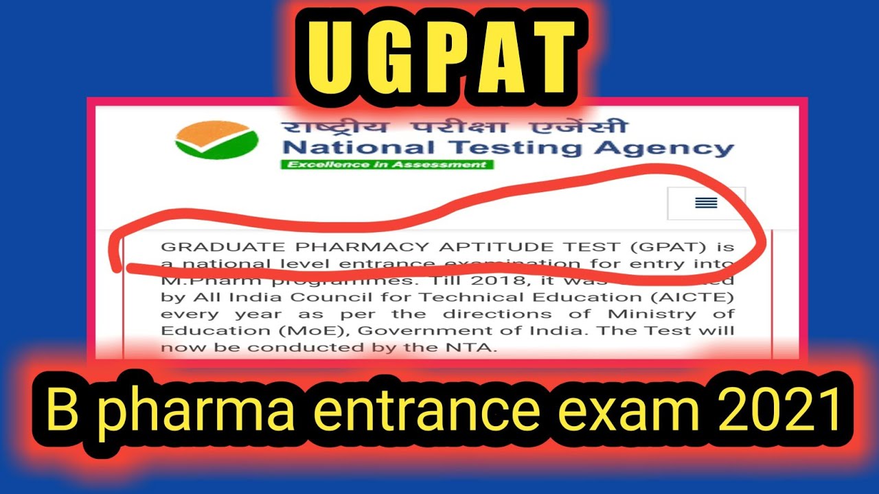 Ugpat |B pharma |Entrance exams 2021 | Syllabus | Full details | Shubham singh
