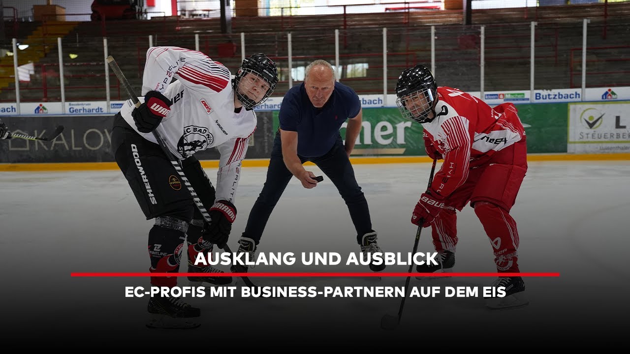 Ausklang und Ausblick: EC-Profis mit Business-Partnern auf dem Eis