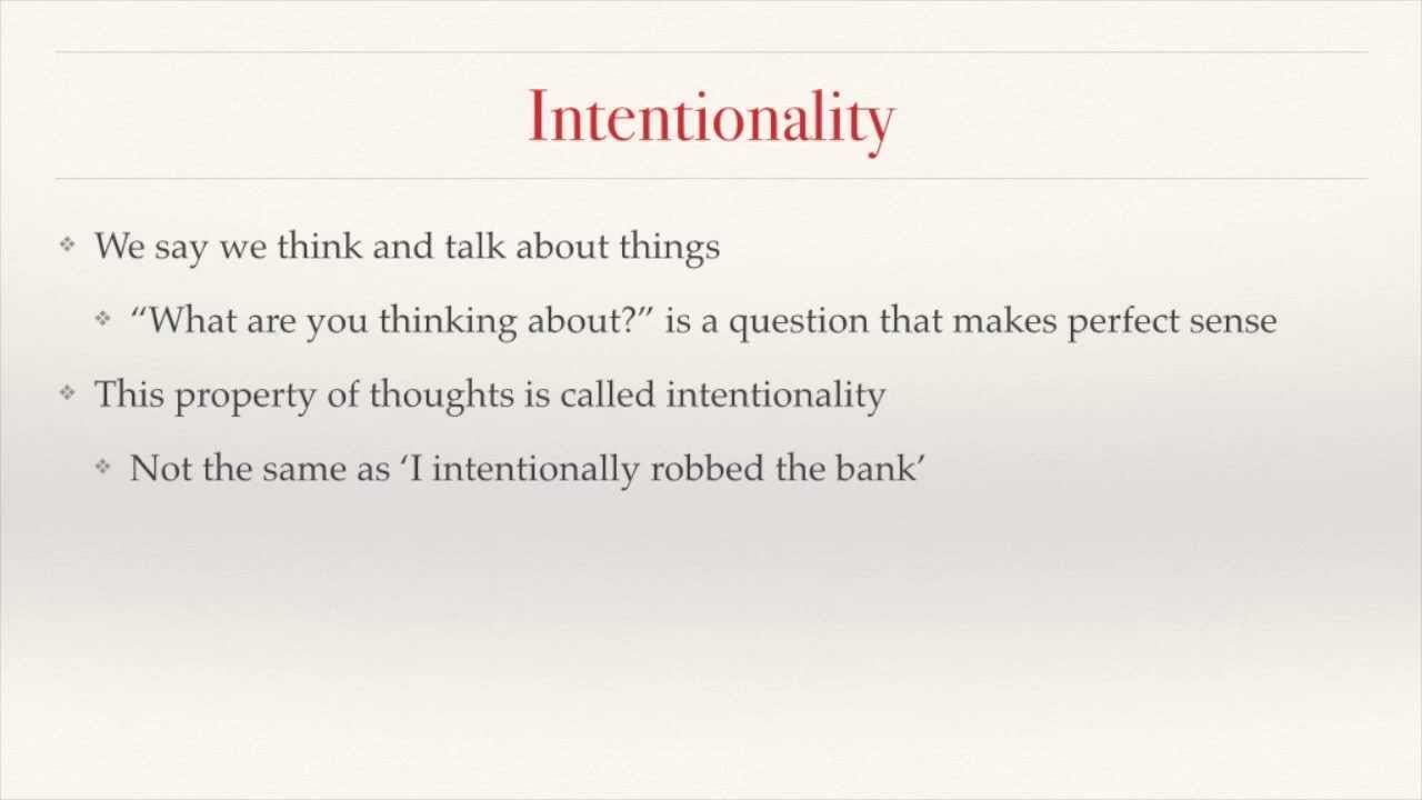 Intentionality and Thought