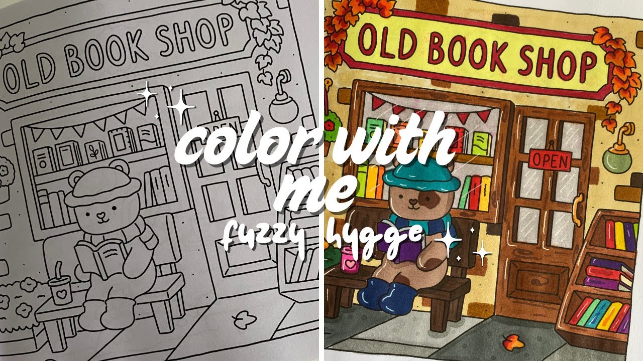 asmr cozy coloring 🧸🍂📚 | fuzzy hygge | ohuhu markers