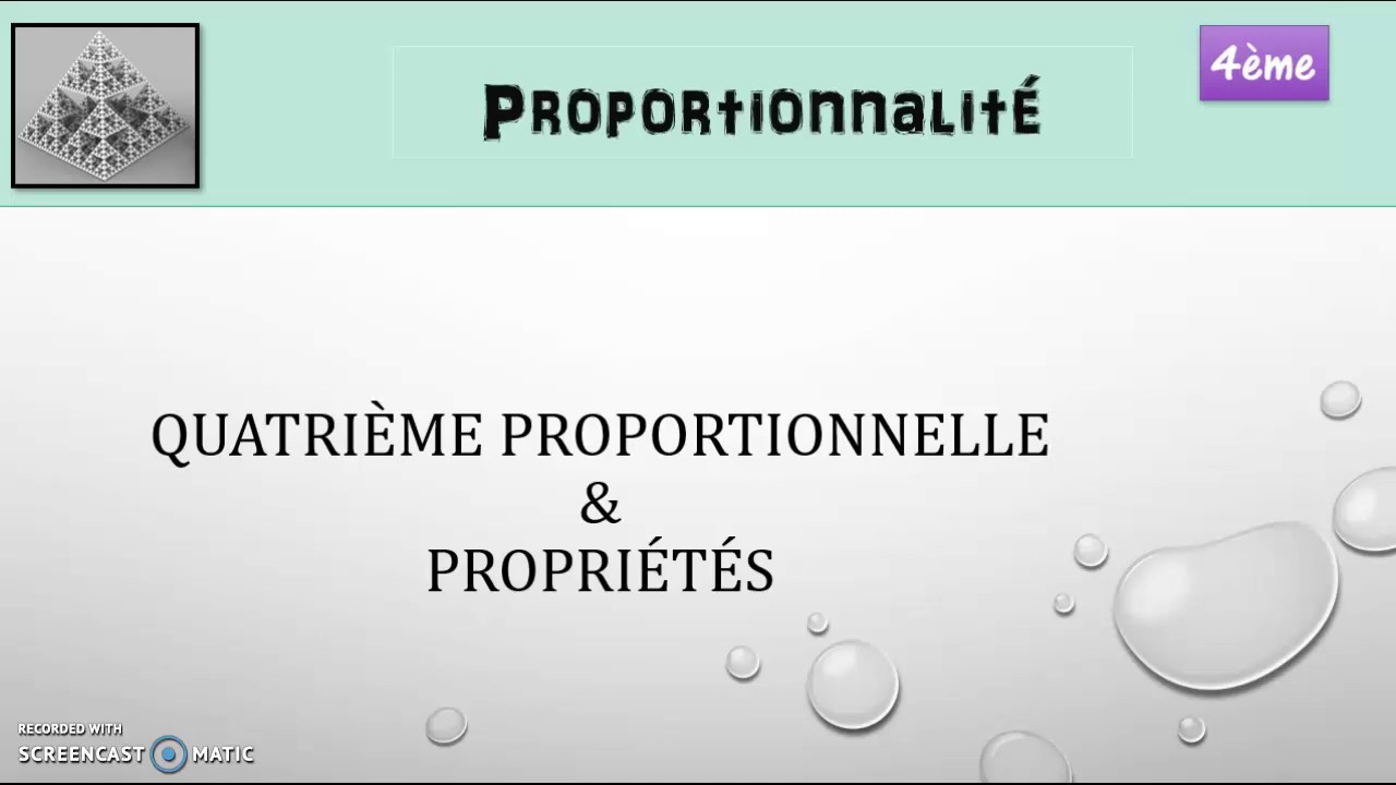 4&egrave;me Proportionnalit&eacute;-1.Quatri&egrave;me proportionnelle