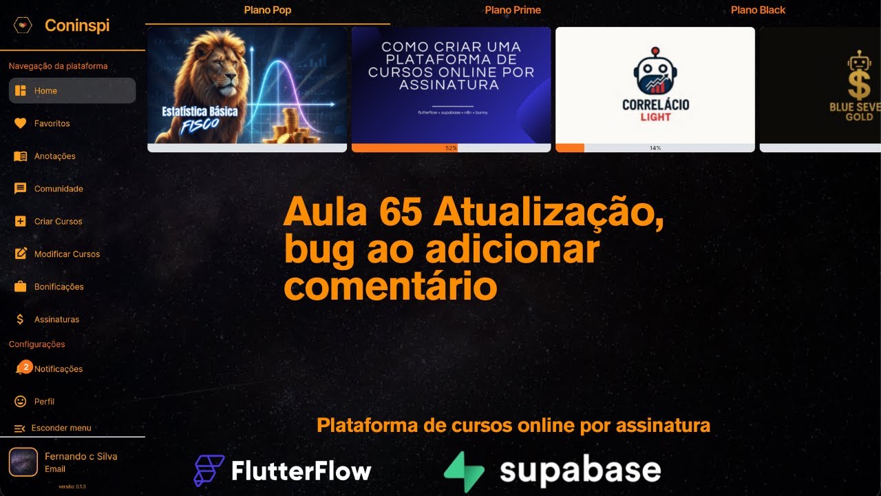 Aula 65 Atualização, bug ao adicionar comentário - Curso gratuito plataforma de cursos online